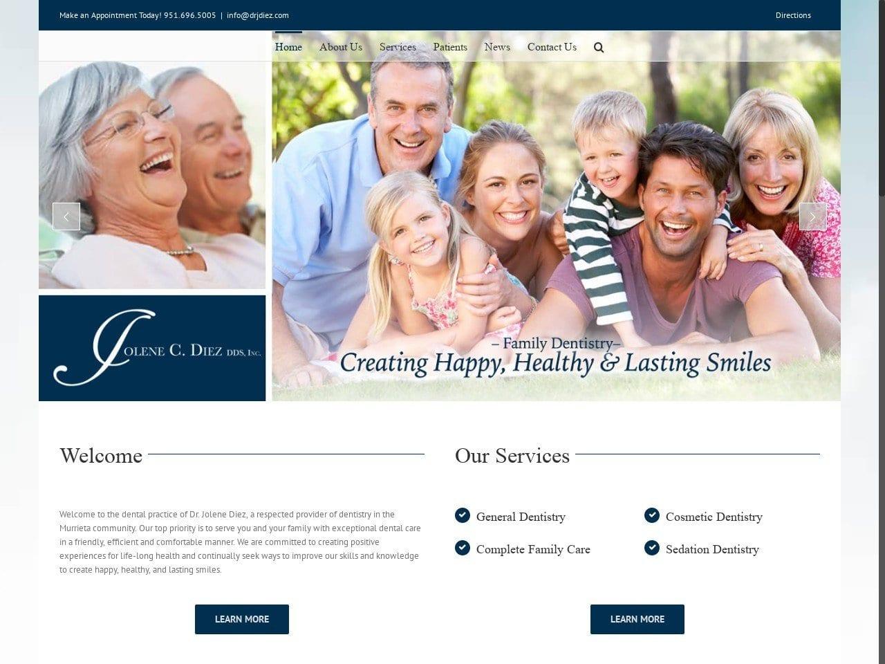 Jolene C Diez DDS Inc. screenshot