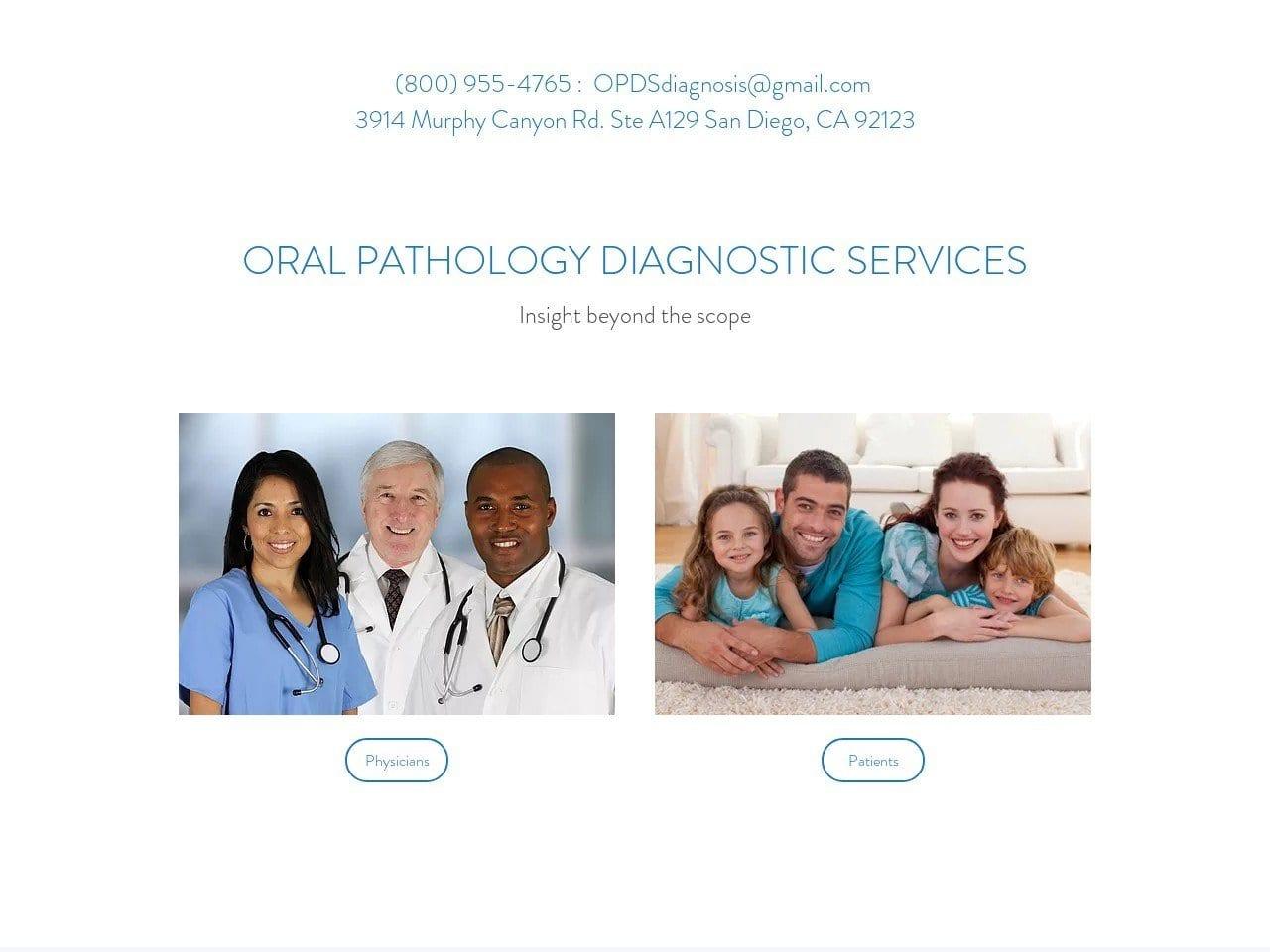 Oral Pathology Diagnostic Services screenshot