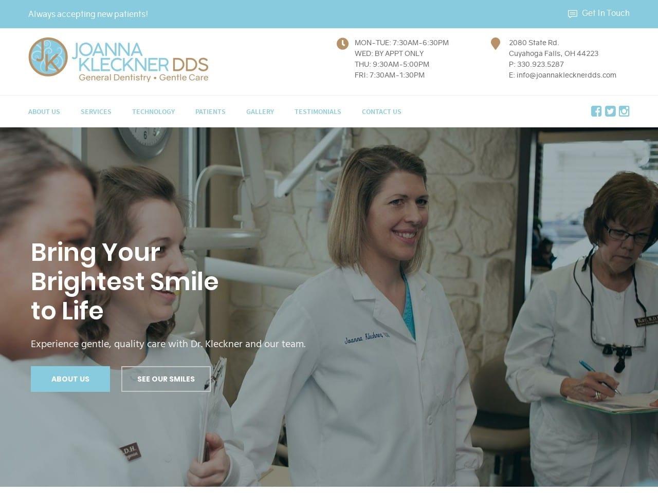 Joanna Kleckner DDS screenshot