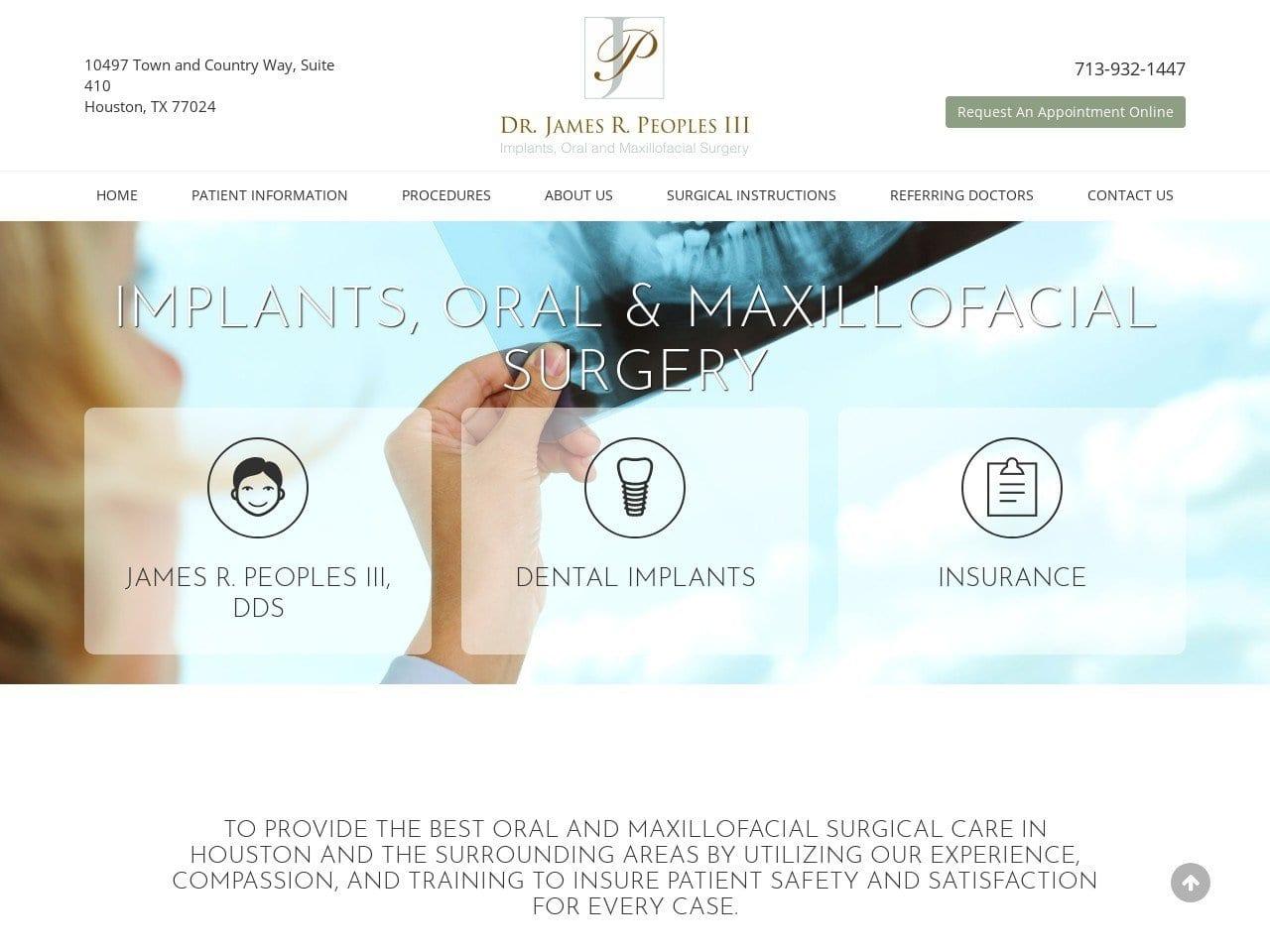 Dr. James R. Peoples DDS screenshot