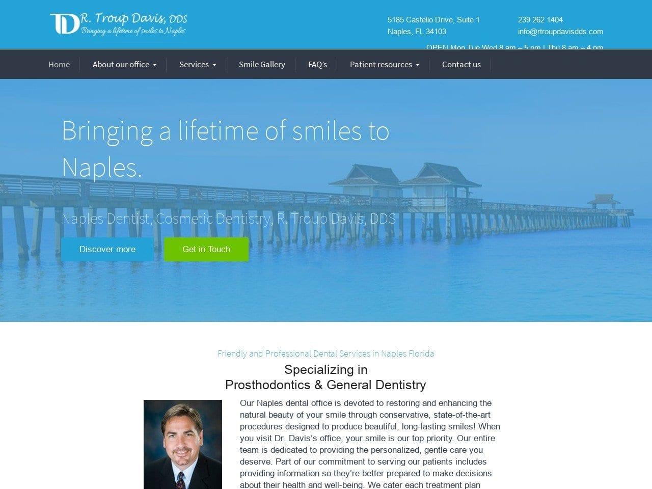 Davis R Troup DDS PA screenshot