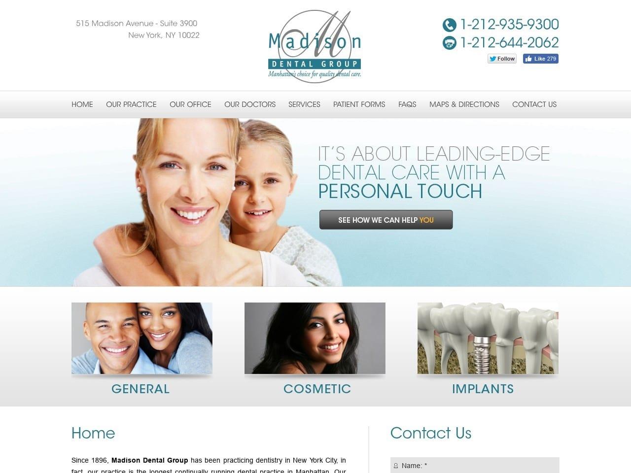Madison Dental Group PC Reskakis George D DDS screenshot