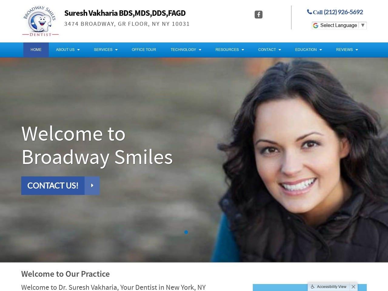 Broadway Smiles Dr. Suresh Vakharia MDS DDS FAGD screenshot