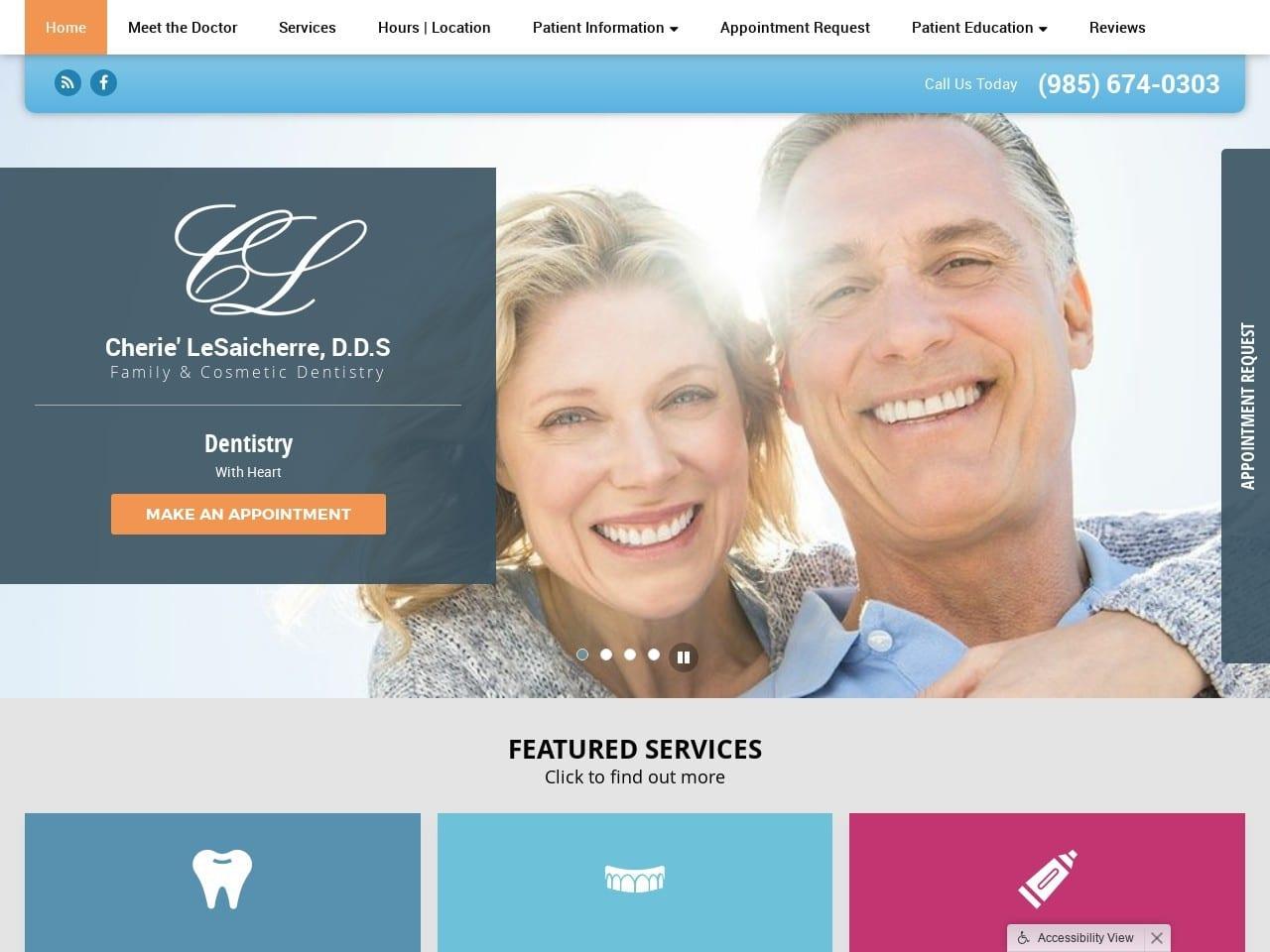 Cherie P. LeSaicherre DDS LLC screenshot