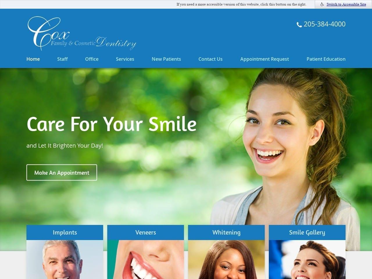 Cox Family & Cosmetic Dentistry screenshot