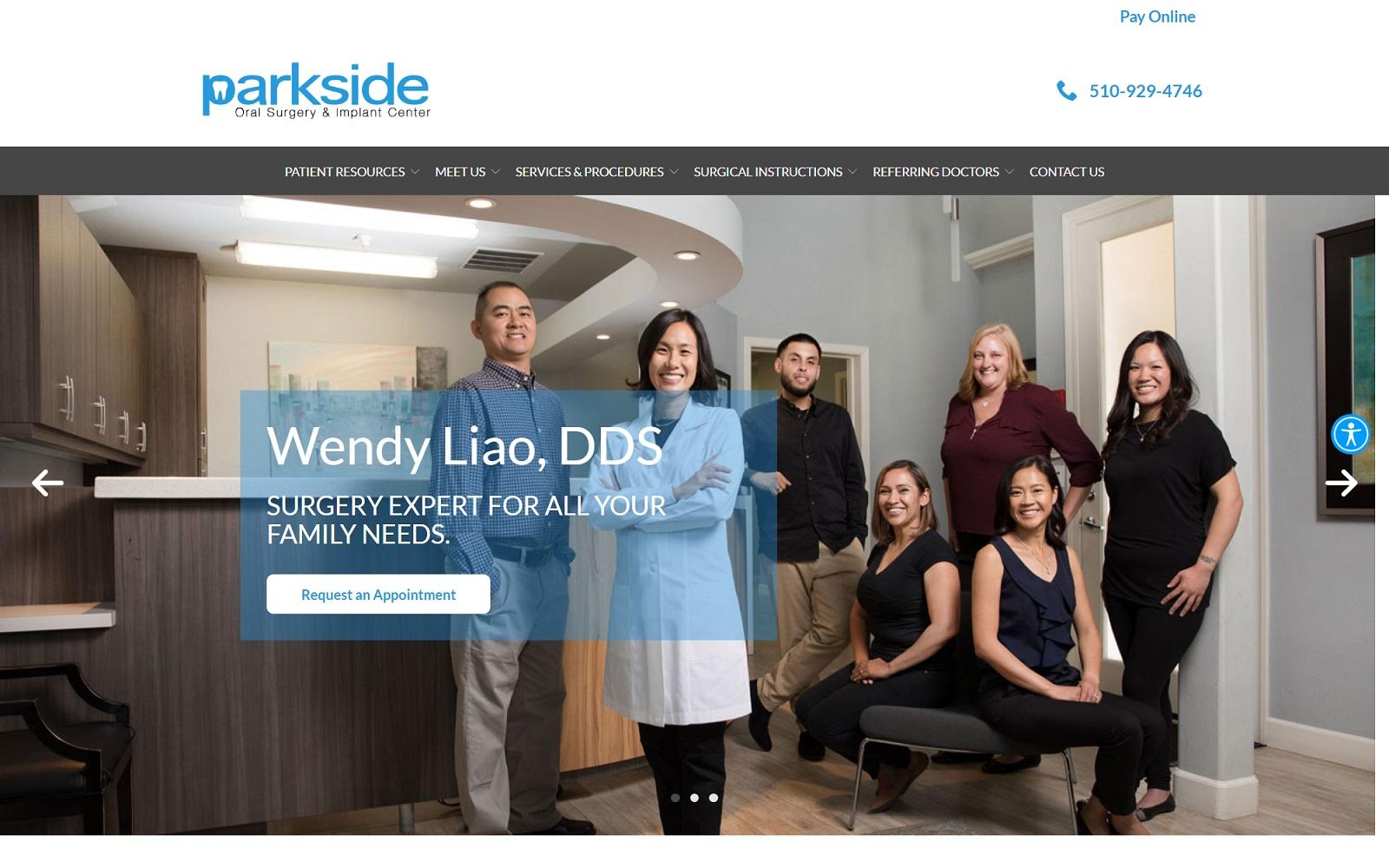 Parkside Oral Surgery & Implant Center screenshot