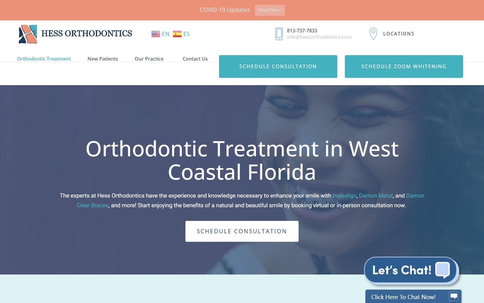 Hess Orthodontics screenshot