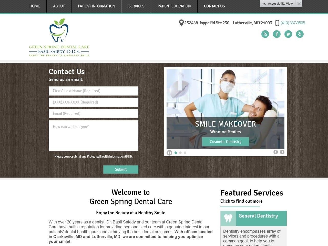 Greenspring Dental Care screenshot